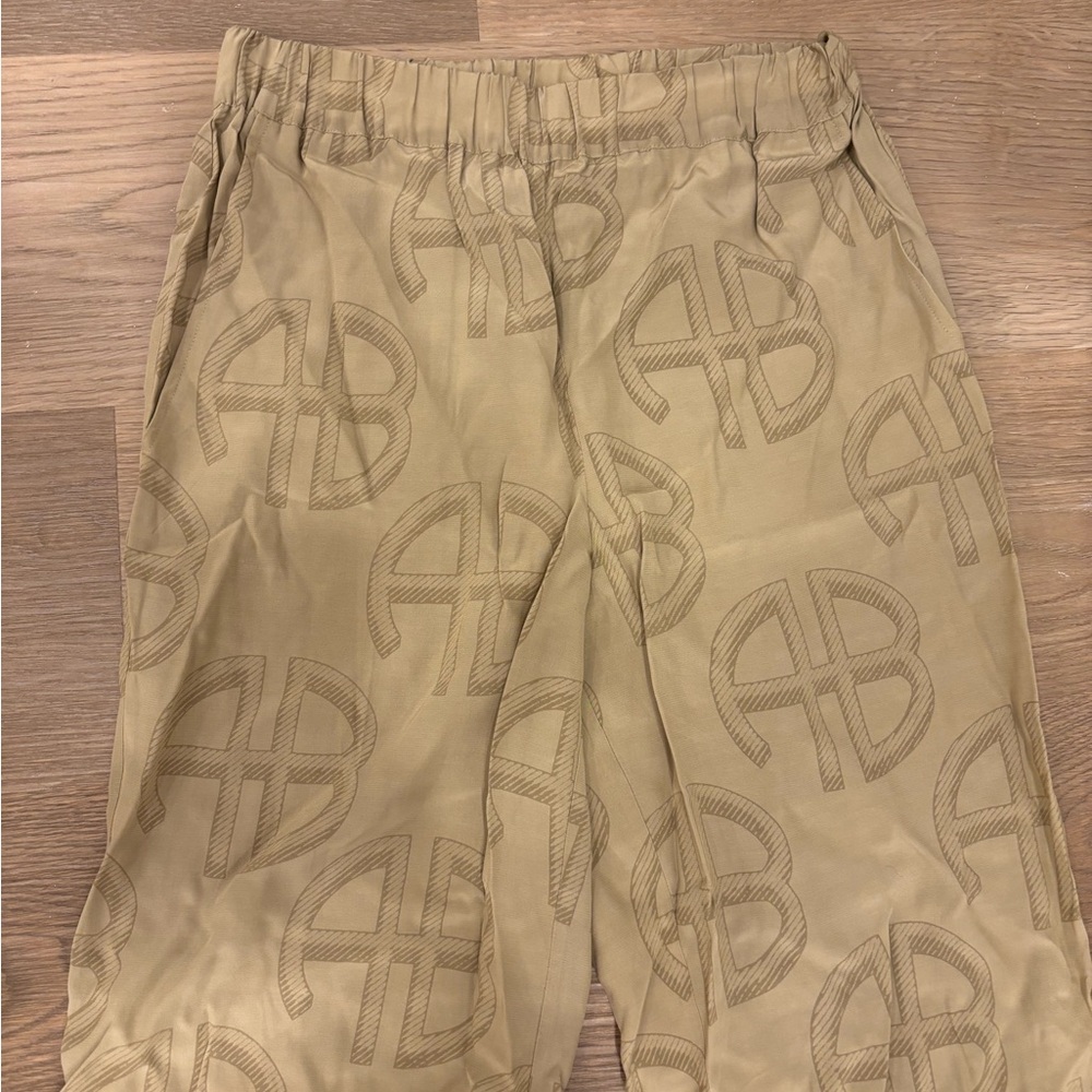 ANINE BING Owen Pant In Celadon Monogram Print - Picture 6 of 9
